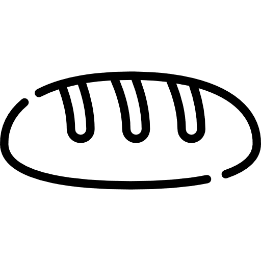 Bread baked roll food icon