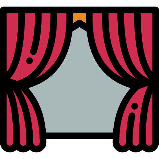Curtains stage theatre buildings icon