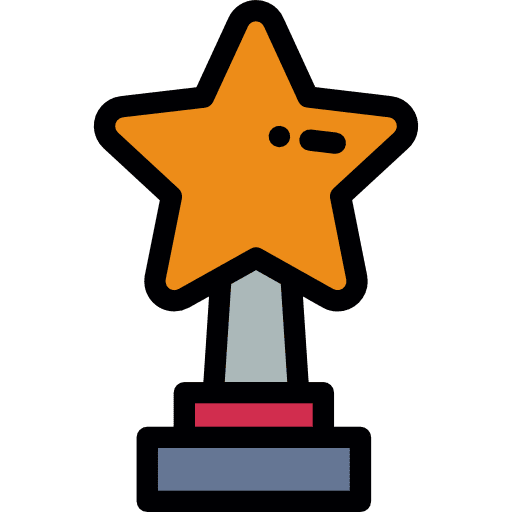 Prize movies star statue icon