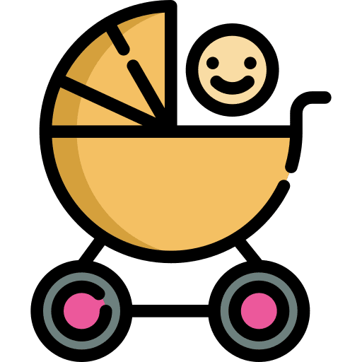 Stroller childhood motherhood baby stroller icon