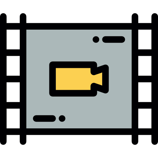 Film strip movies cinema video player icon