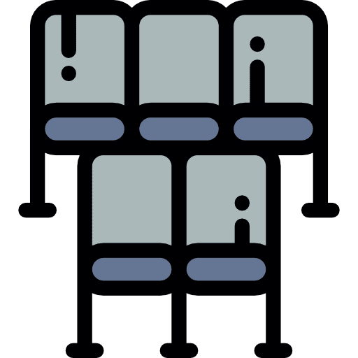 Sitting theater buildings chair icon