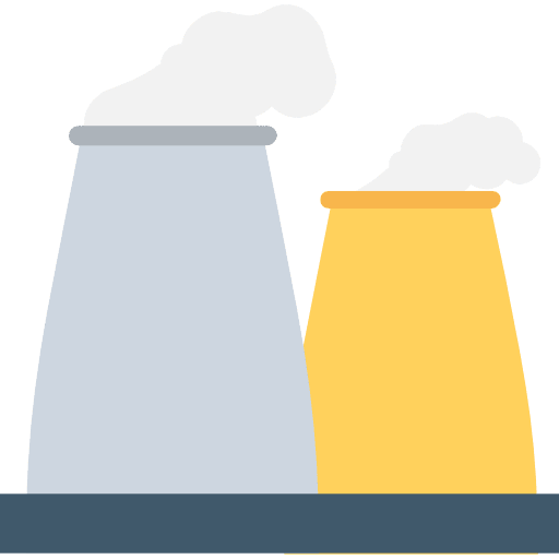 Factory chimneys industries buildings icon