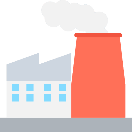 Factory pollution industrial factory icon