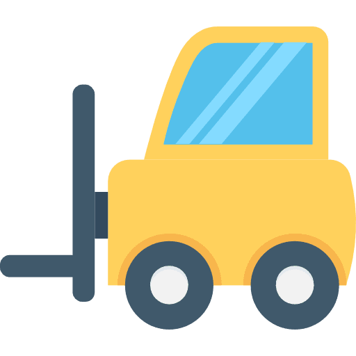 Forklift shipping and delivery fork lift icon