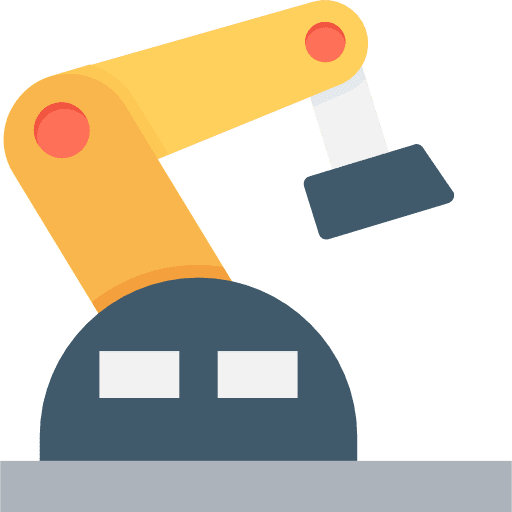 Robot arm manipulator industry robot arm icon