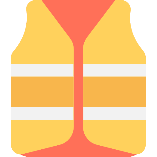 Vest construction and tools lifesaver security icon