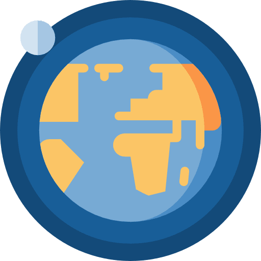 Planet earth global worldwide astronomy icon