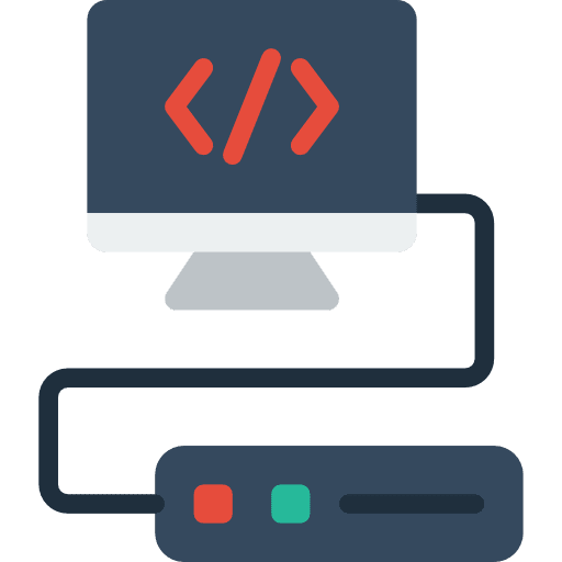 Computer files and folders networking database icon
