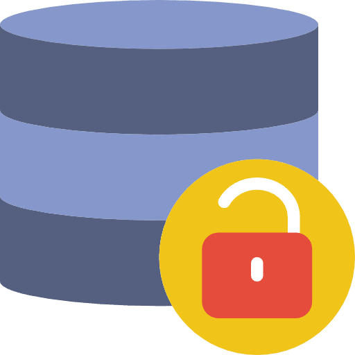 Database hosting servers technology icon