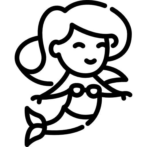Mermaid legend fairy tale folklore icon