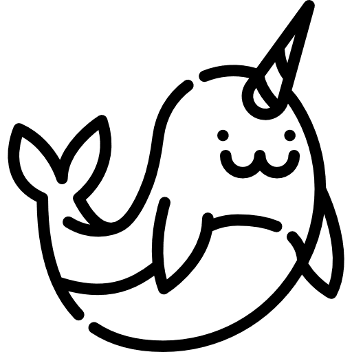 Narwhal animal sea life aquarium icon
