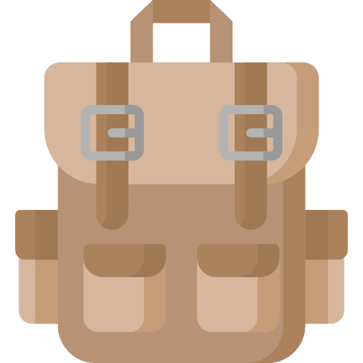 Backpack safari baggage travel icon