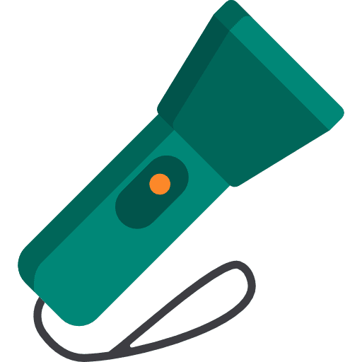 Flashlight tools and utensils construction and tools illumination icon
