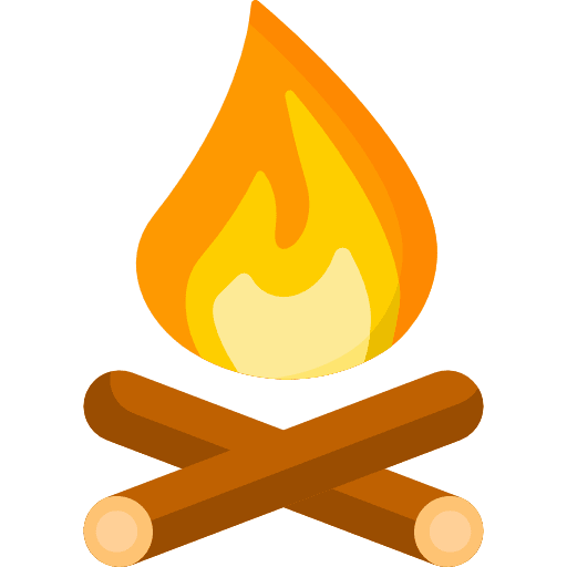 Bonfire camping nature flame icon