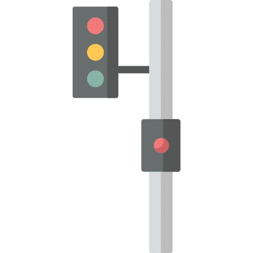 Traffic light signaling seo and web traffic lights icon