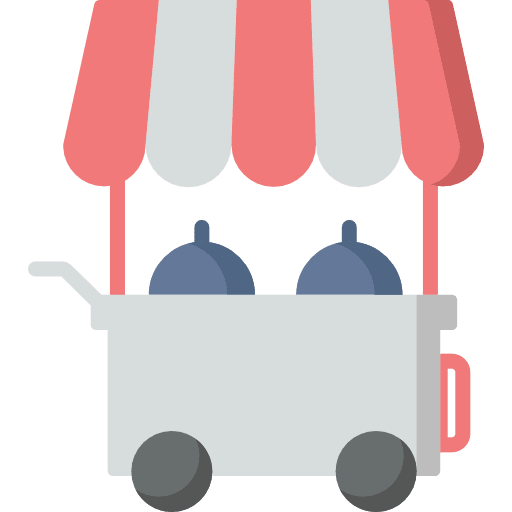 Food stall food and restaurant street hot dog icon