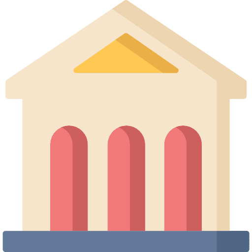 Library study literature architecture and city icon