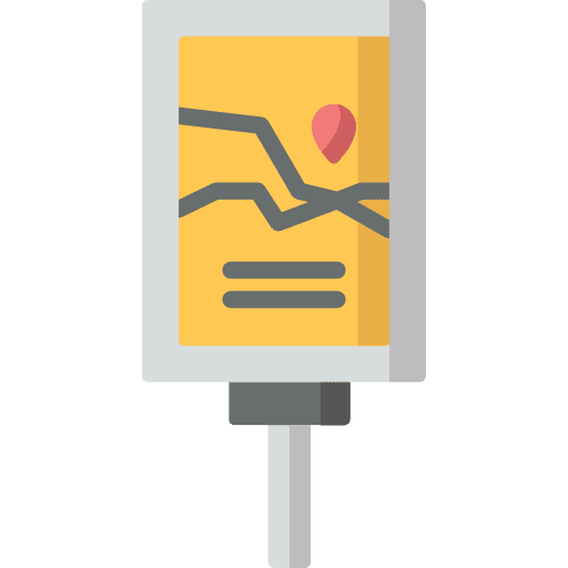 Map panel maps and location signs icon