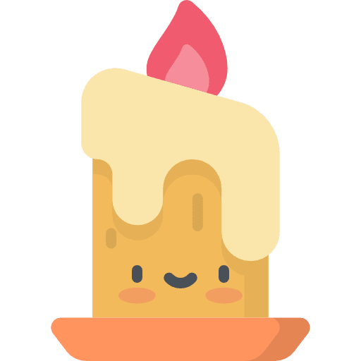 Candle light ornamental decoration icon