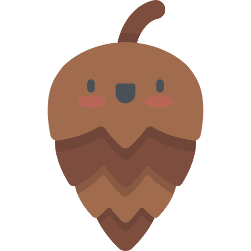 Cone nut pine autumn icon