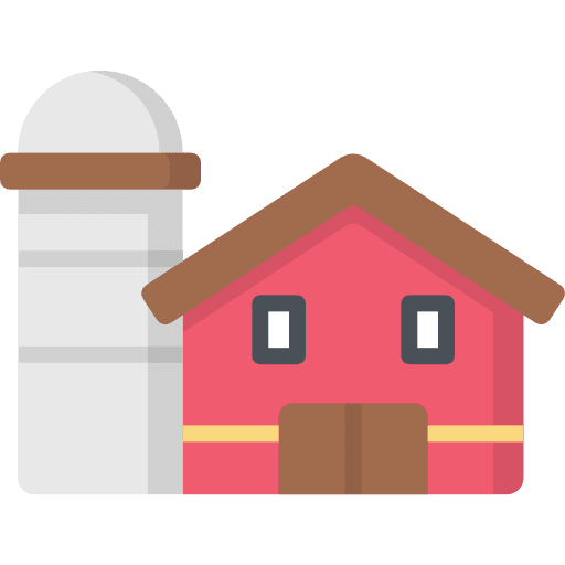 Farm scenery nature farming and gardening icon