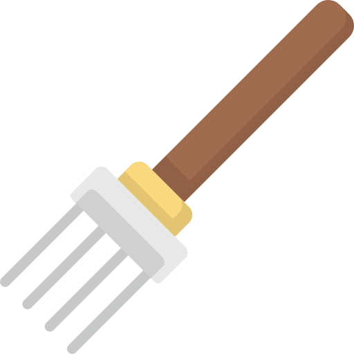 Pitchfork rake farming and gardening gardening icon