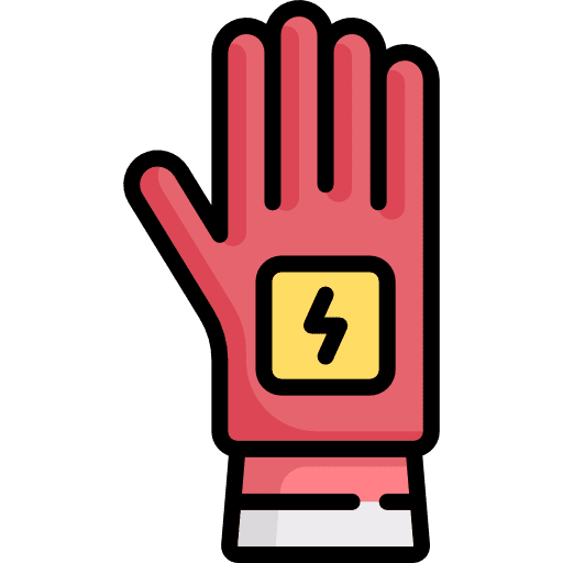 Glove protection electrical safety icon