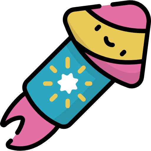 Fireworks party rocket celebration icon