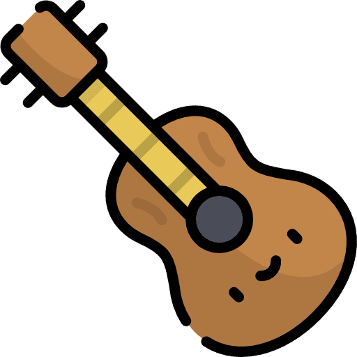 Guitar music and multimedia acoustic guitar orchestra icon
