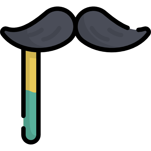 Moustache birthday and party costume carnival icon