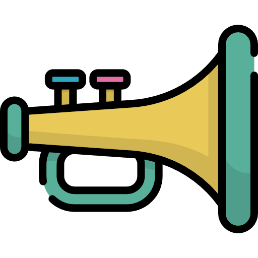 Trumpet music and multimedia jazz wind instrument icon