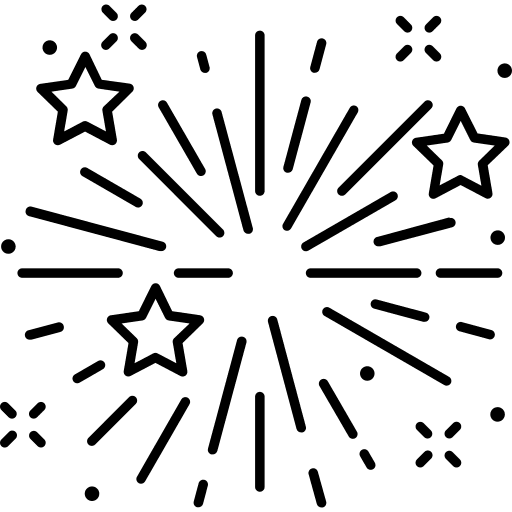 Fireworks birthday and party cultures celebration icon