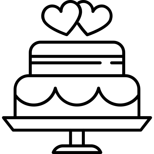 Cake valentines day bakery wedding day icon