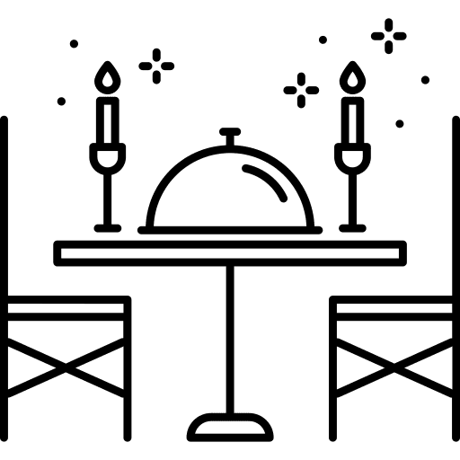 Dinner restaurant furniture and household table icon