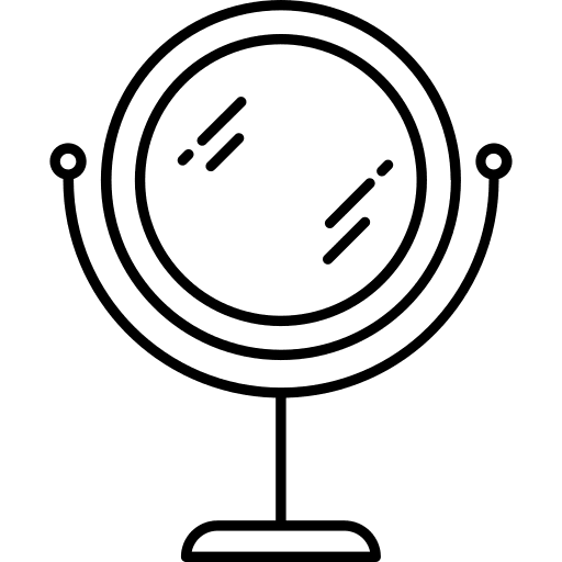 Mirror cosmetics brush women icon