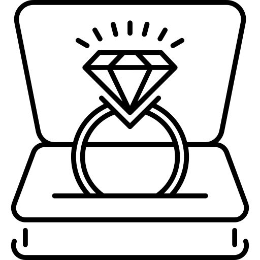 Ring love and romance jewel diamond icon