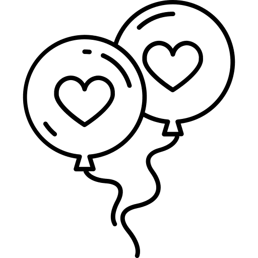 Balloons valentines day heart celebration icon