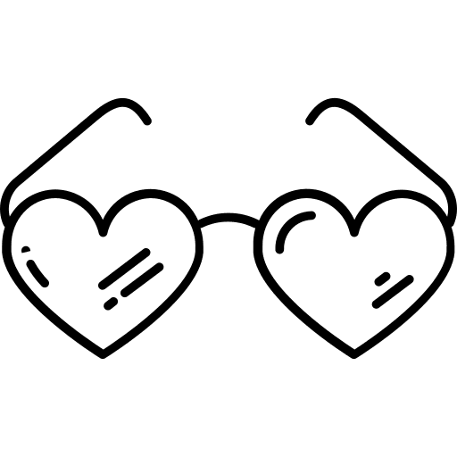 Glasses shapes eyeglasses heart shape icon