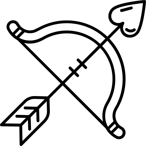 Bow arrow weapons cupid icon