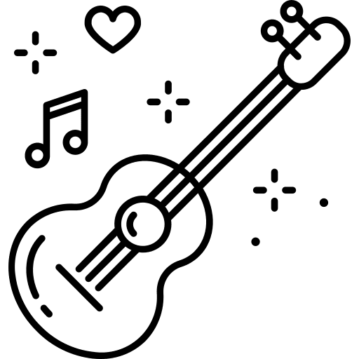 Guitar love love and romance music icon