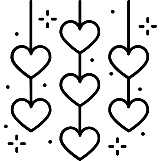 Hearts decoration flags hearts icon