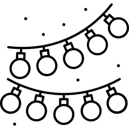 Decoration light bulb christmas illumination icon