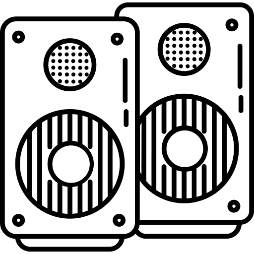 Loudspeaker audio woofer technology icon