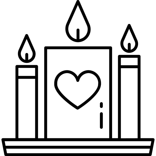 Candles love ornamental candles icon