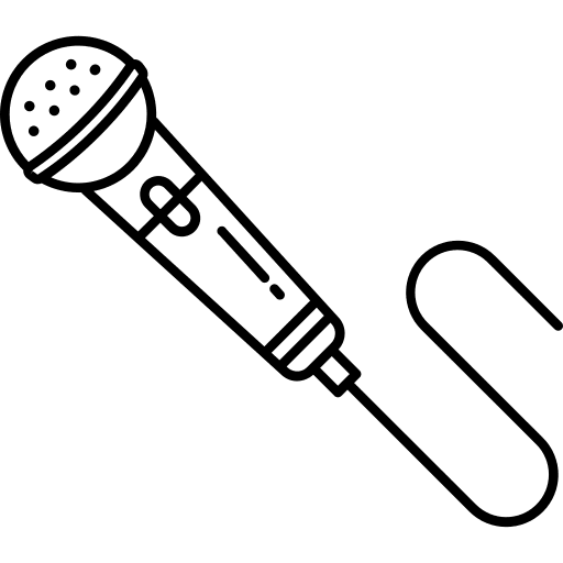 Microphone speaker technology music and multimedia icon