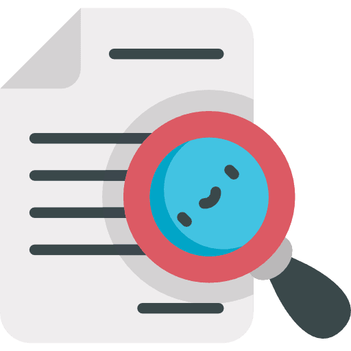 Test zoom education magnifying glass icon