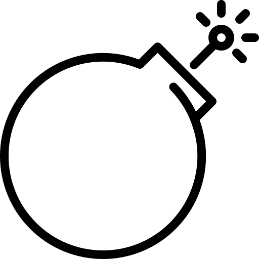 Bomb terrorism bomb detonation icon