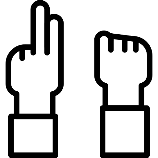 Paper scissors paper stone icon