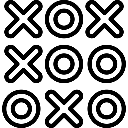 Tic tac toe circles gaming crosses icon